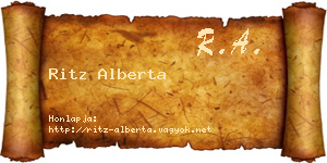Ritz Alberta névjegykártya
